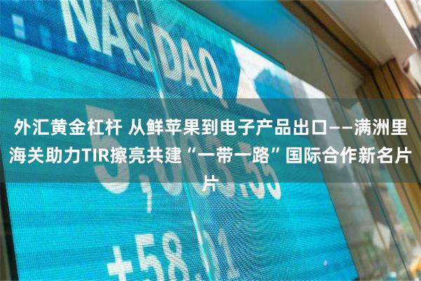 外汇黄金杠杆 从鲜苹果到电子产品出口——满洲里海关助力TIR擦亮共建“一带一路”国际合作新名片