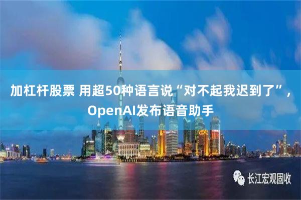 加杠杆股票 用超50种语言说“对不起我迟到了”，OpenAI发布语音助手